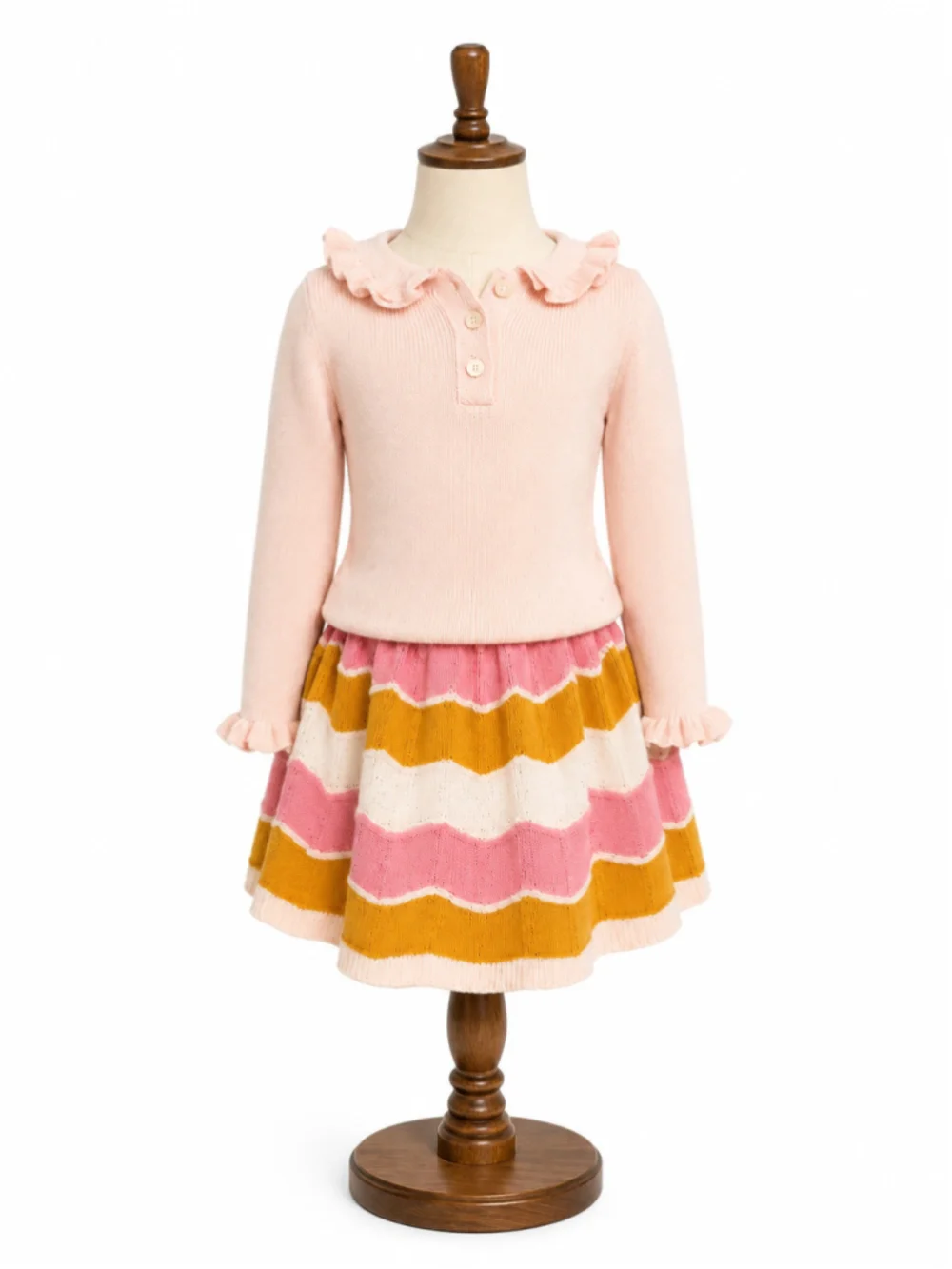 Isaac Mizrahi Toddler Girls Jacquard Sweater & Chevron Skirt Set – Size 2T